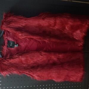 Forever 21 Red Faux Fur Vest